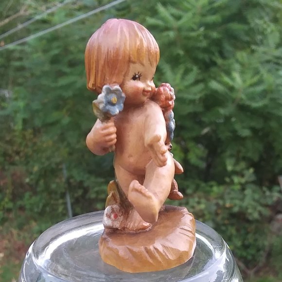 Vintage wood carving Anri Italy by artist Ferrandiz Nature's child with rabbit - Picture 3 of 16